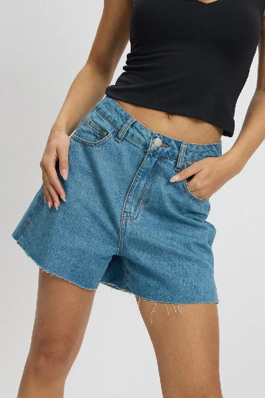 Denim Relaxed Short Longline