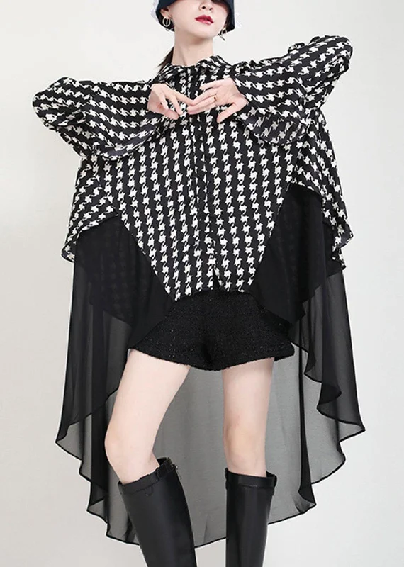 Beautiful Black Print flare sleeve Chiffon Jacket Summer