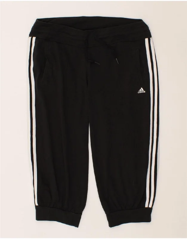 ADIDAS Womens Climalite Capri Tracksuit Trousers UK 12/14 Medium Black