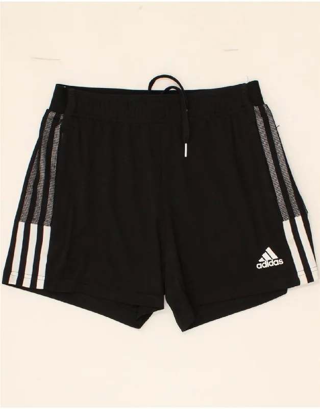 ADIDAS Womens Aeroready Graphic Sport Shorts UK 4/6 XS Black Polyester