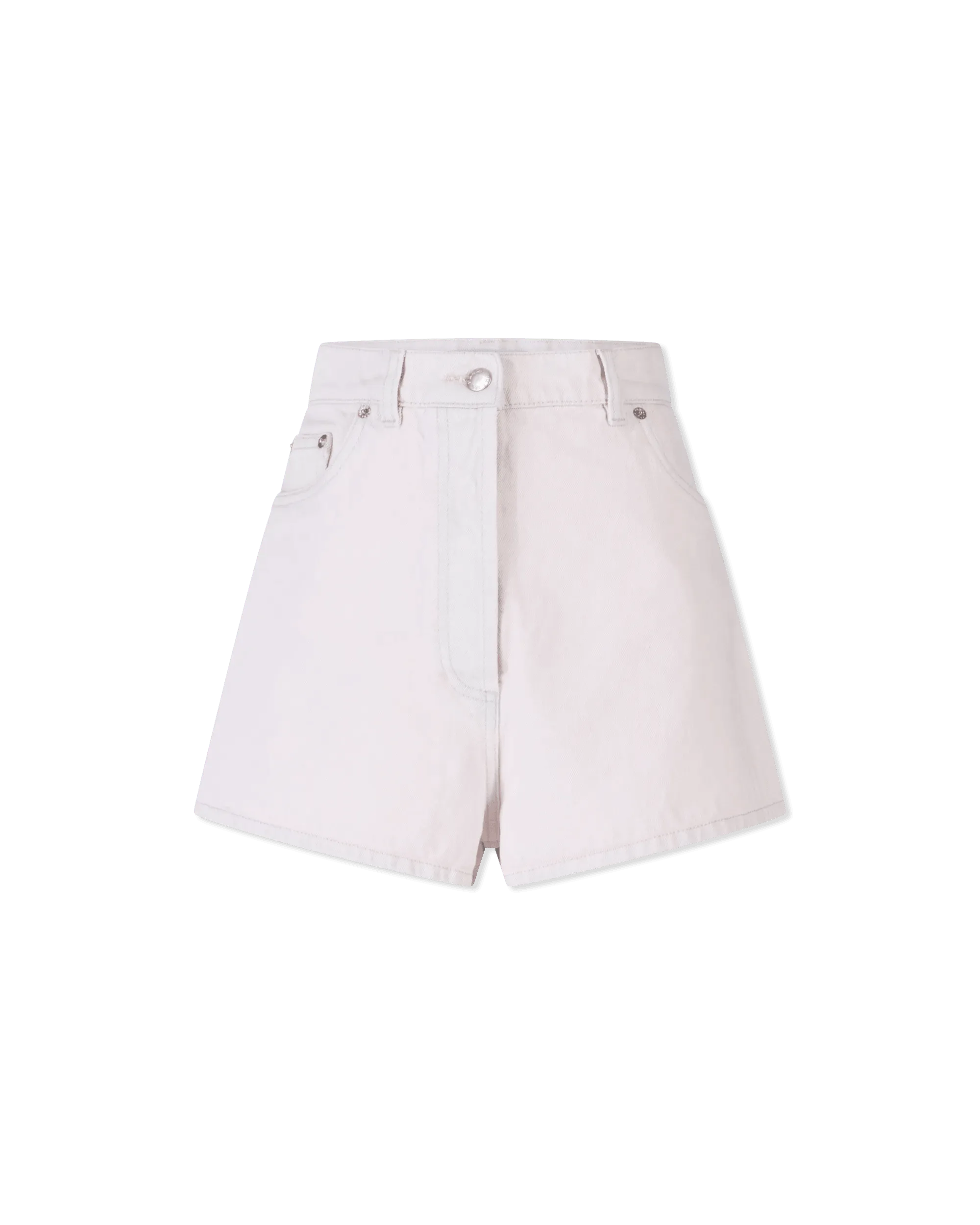 A-Line Logo Plaque Denim Shorts