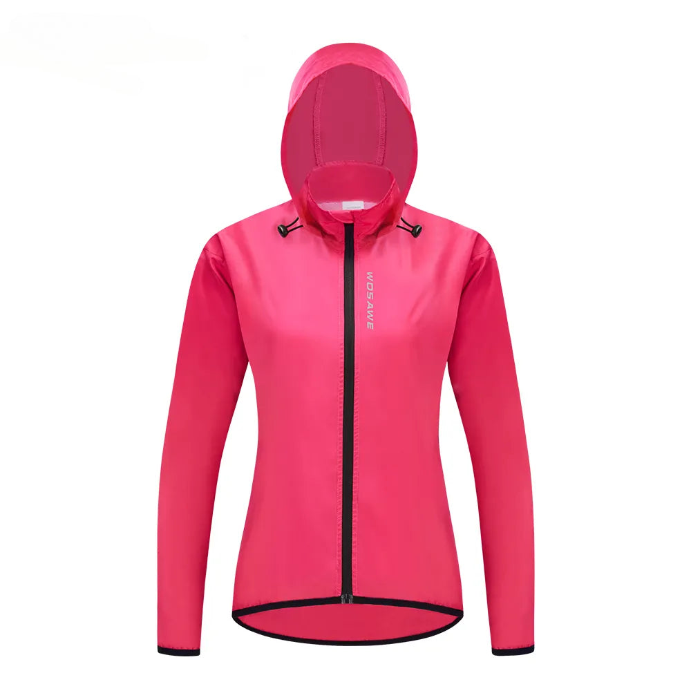 Women's Cycling Jacket Hooded Bike Wind Coat Water Repellent Bicycle Windbreaker Reflective Running Riding Hiking Vest