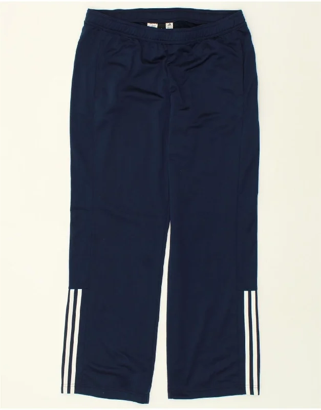 ADIDAS Womens Tracksuit Trousers UK 16/18 Large Navy Blue Polyester