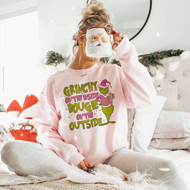 Grinchy On The Inside Bougie On The Outside Crewneck Sweatshirt