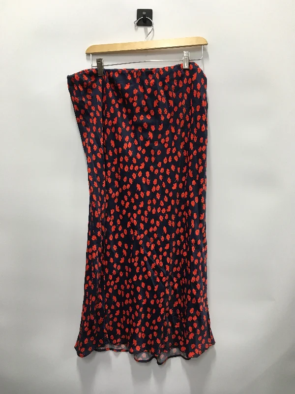 Floral Print Skirt Midi Maeve, Size Xl