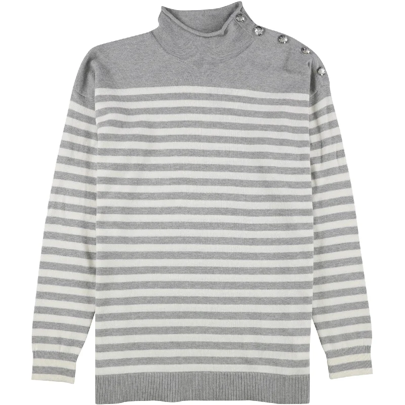 Ralph Lauren Womens Striped Pullover Sweater, Grey, Small