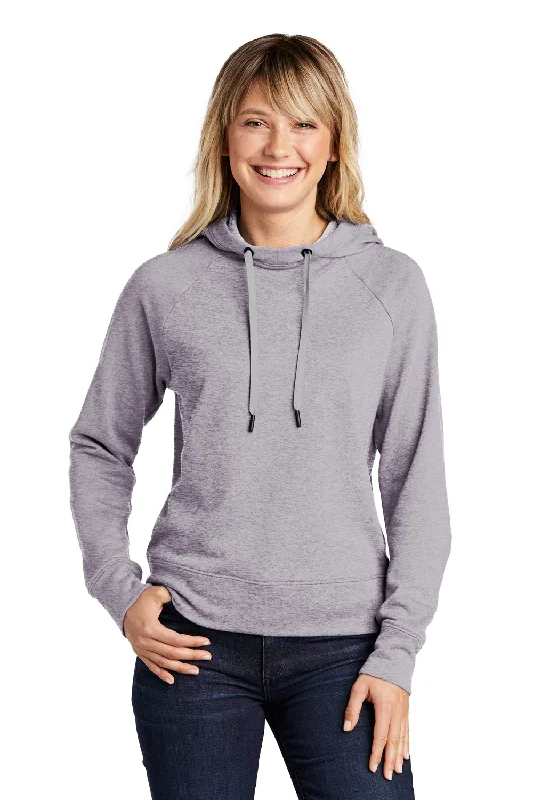 Sport-Tek Womens French Terry Hooded Sweatshirt Hoodie - Heather Grey - Closeout