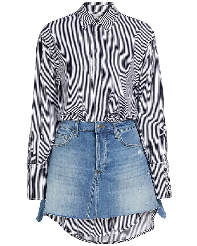 Midnight Stripe Denim Eastlyn Mini Dress