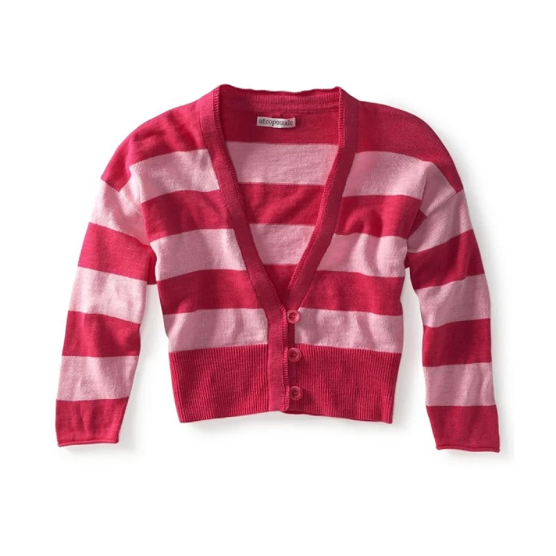 Aeropostale Womens Cropped Stripe Cardigan Sweater