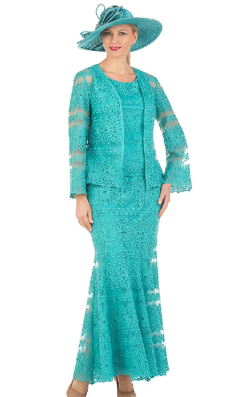 Giovanna Church Suit 0974-Sea Green