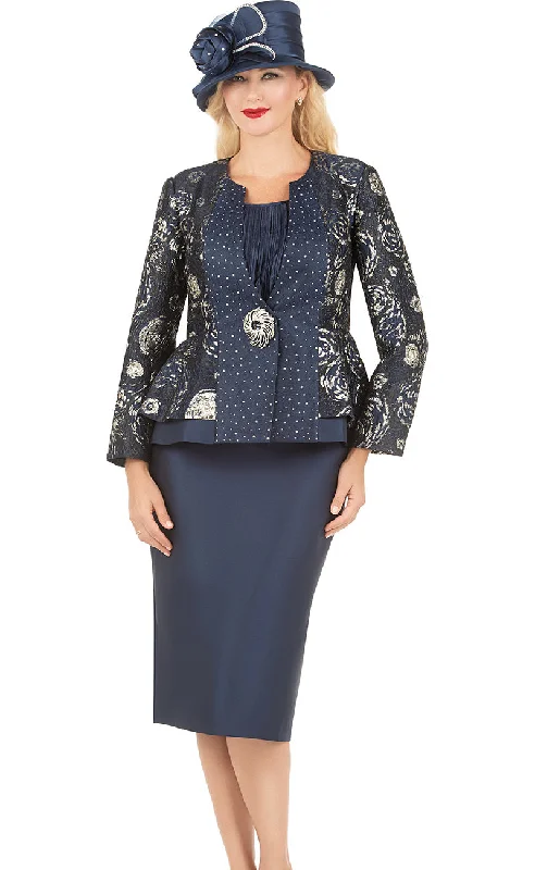 Giovanna Church Suit G1181-Navy