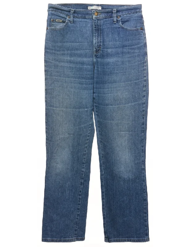 Medium Wash Straight-Leg Lee Jeans - W34 L33