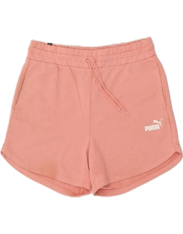 PUMA Womens Sport Shorts UK 16 Large Pink Cotton