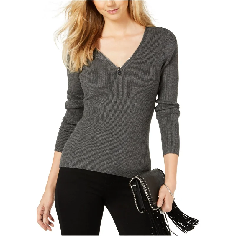 I-N-C Womens Zipper V Pullover Sweater