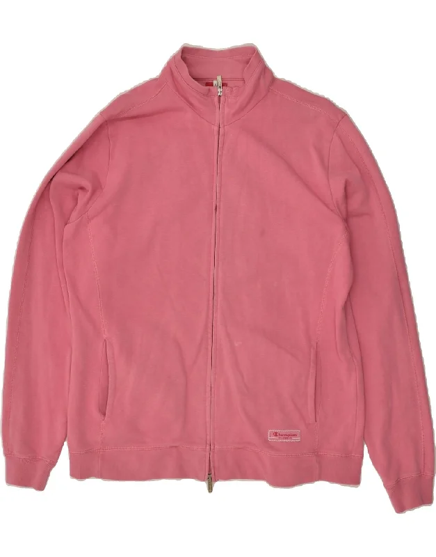 CHAMPION Womens Tracksuit Top Jacket UK 18 XL Pink Cotton