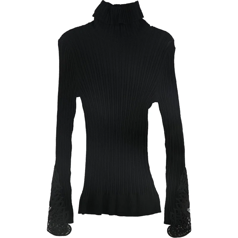 Elie Tahari Womens Zoelle Pullover Sweater, Black, Small