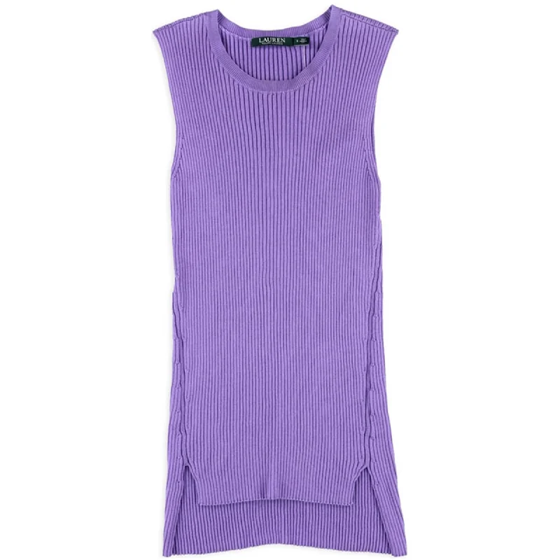 Ralph Lauren Womens Ribbed Knit Pullover Sweater, Purple, Small