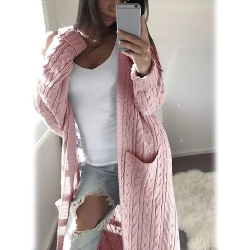 Women's Pocket Knitted Cardigan Sweater