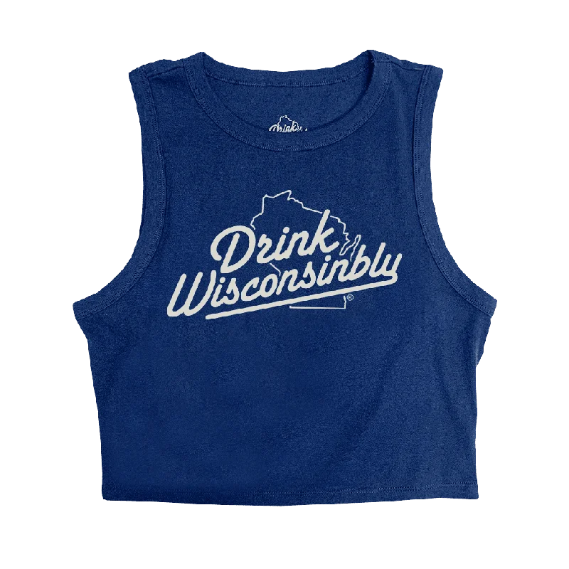 Women's Navy Crop Tank Top