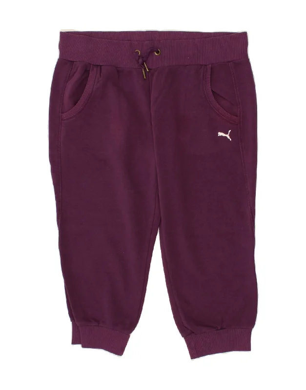 PUMA Womens Capri Tracksuit Trousers Joggers UK 14 Medium Purple