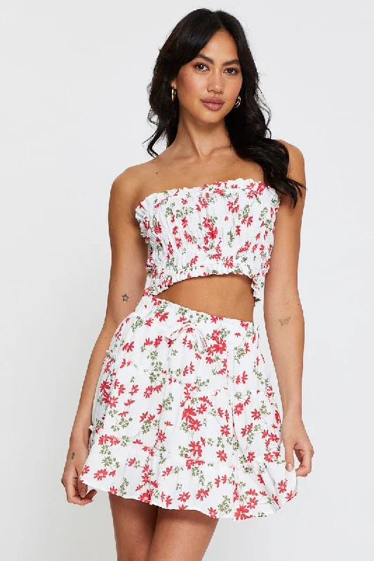 Print Skater Skirt