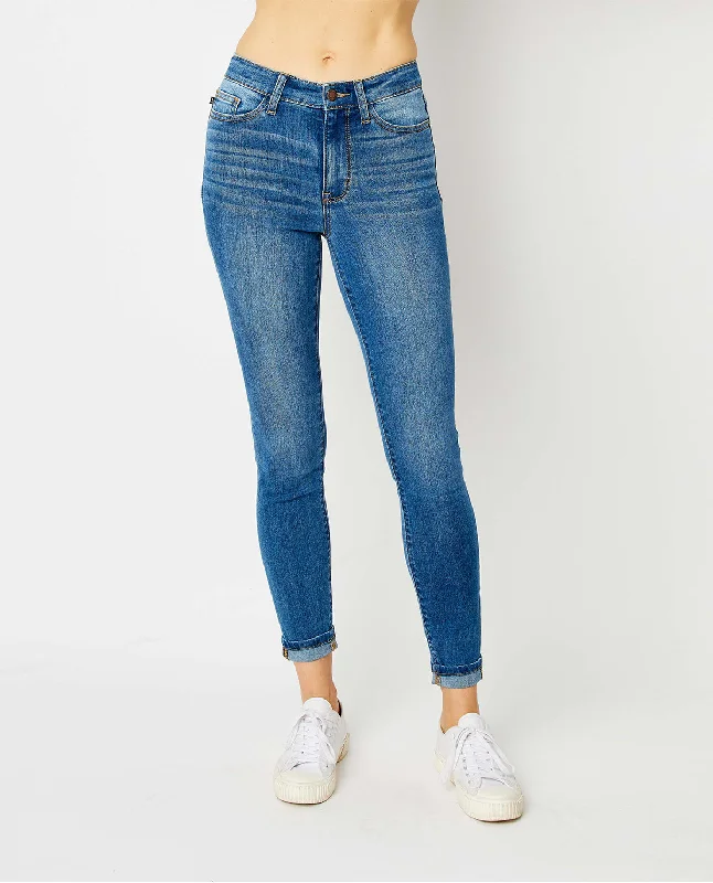 Judy Blue High Waist Cuffed Hem Skinny Jeans