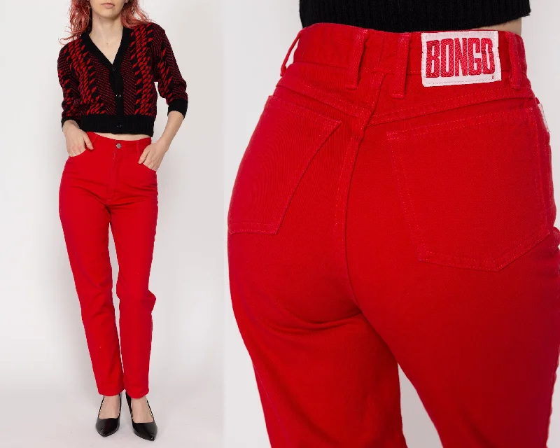 XXS-XS 90s Bongo Red Denim Mom Jeans 23.5"