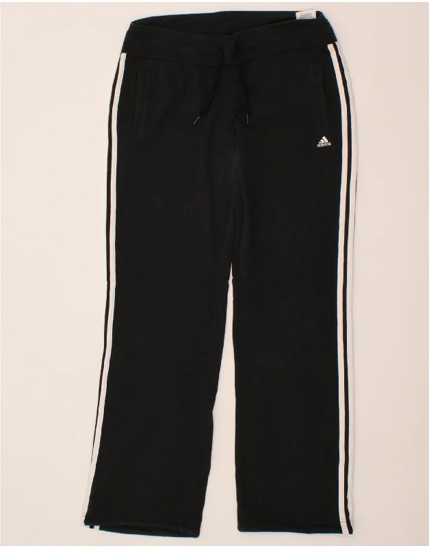 ADIDAS Womens Climalite Tracksuit Trousers UK 8/10 Small Black Cotton