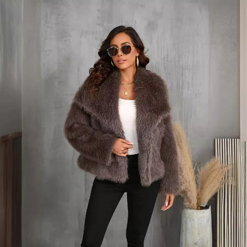 Women Faux Fur Short Overcoats