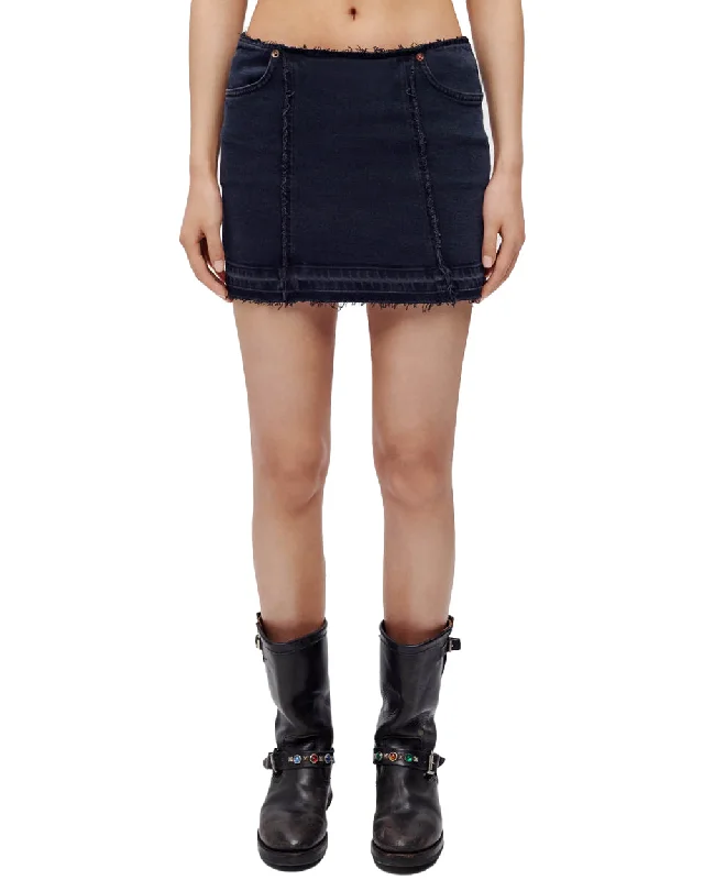 Tube Denim Mini Skirt in Blaken Blue