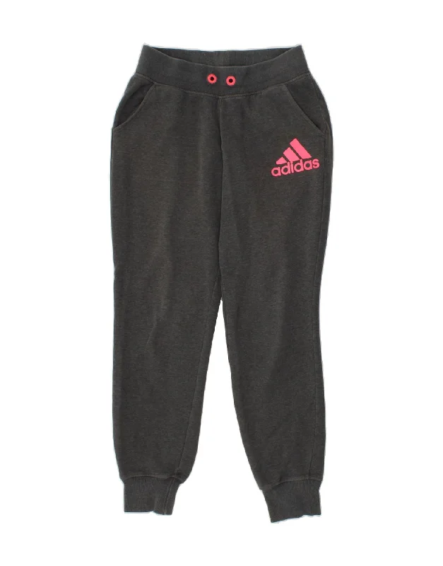 ADIDAS Womens Graphic Tracksuit Trousers Joggers UK 8/10 Small Grey Cotton