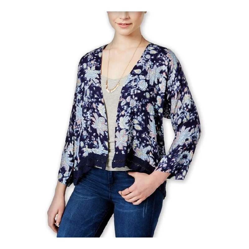 Roxy Womens Floral Open-Front Kimono Sweater