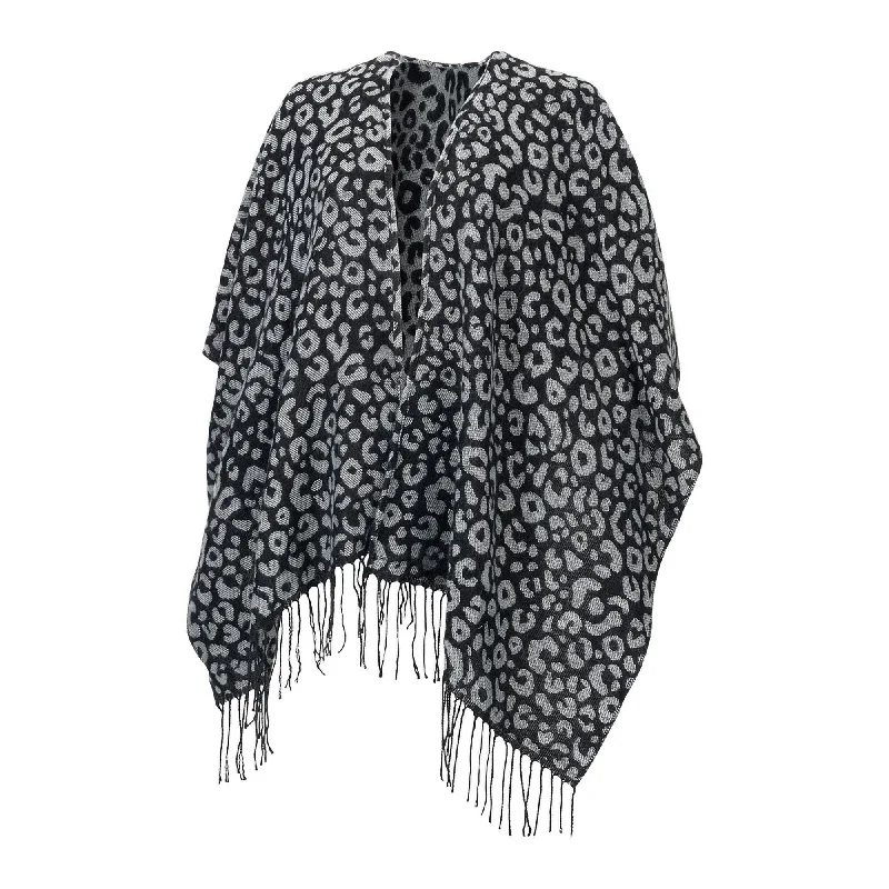 Black Leopard Kennedy Shawl