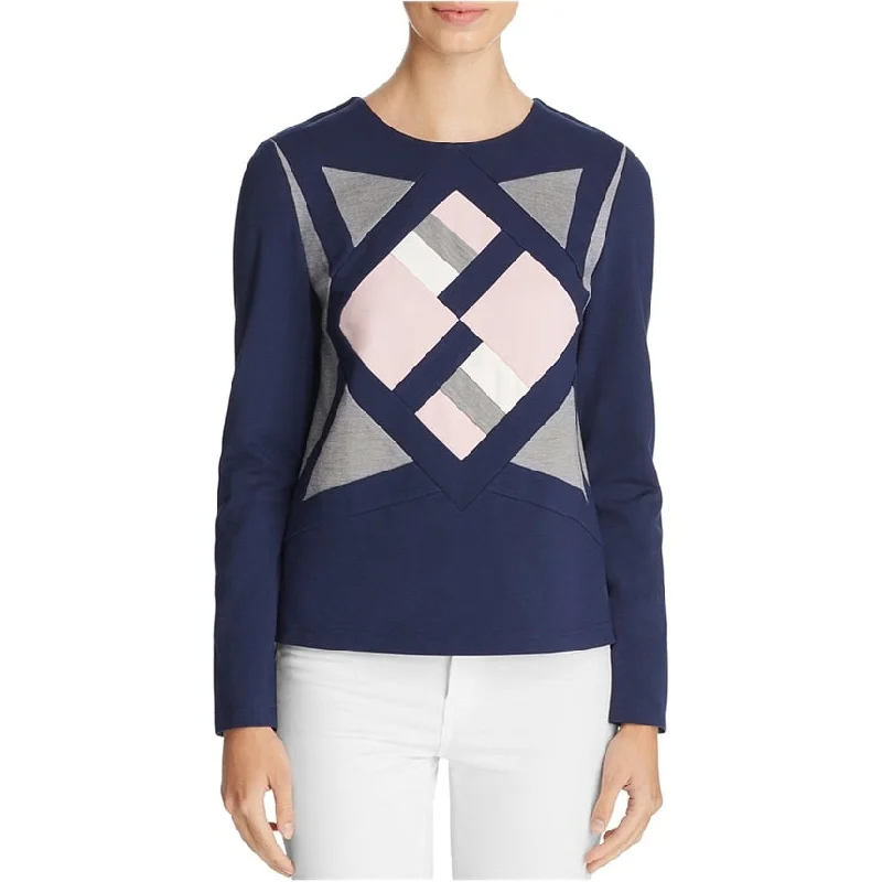 Finity Womens Geometric Scuba Sweater