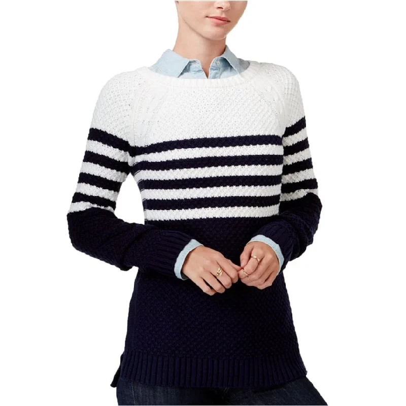 maison Jules Womens Cross-Stitch Knit Sweater, Blue, X-Small