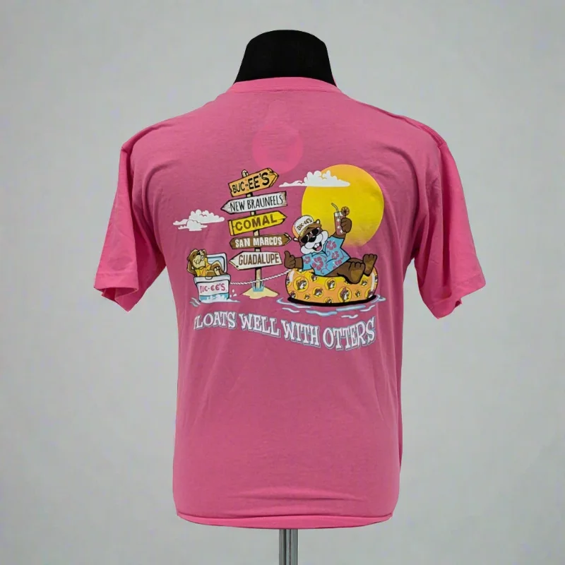 Buc-ee’s “Floats Well With Otters” Pink T-Shirt