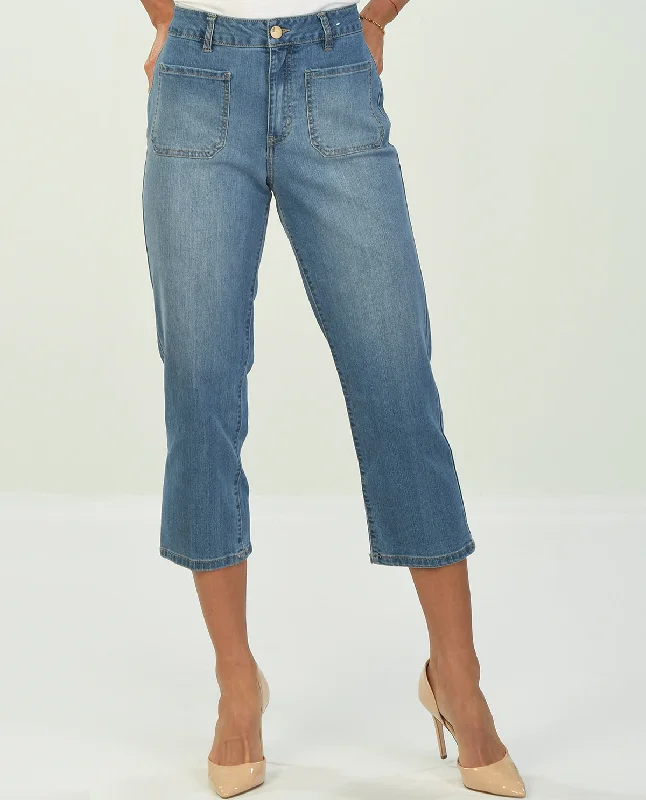 D Jeans Patch Pocket Crop Jean