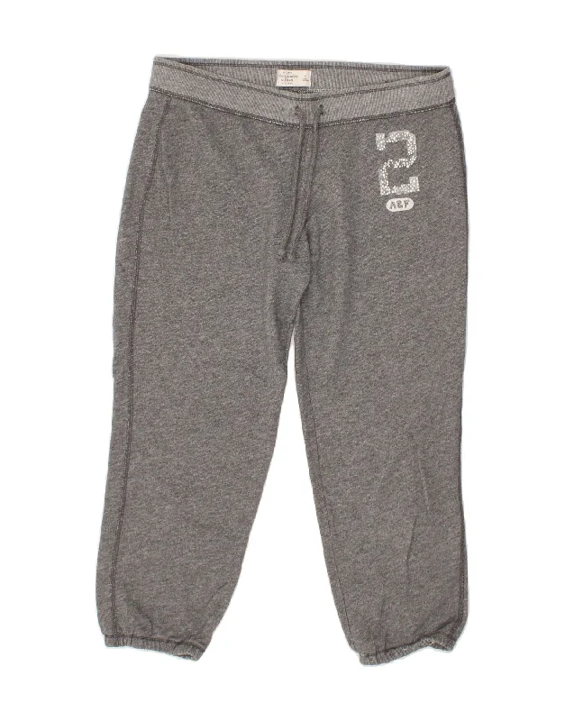 ABERCROMBIE & FITCH Womens Capri Tracksuit Trousers UK 14 Medium Grey