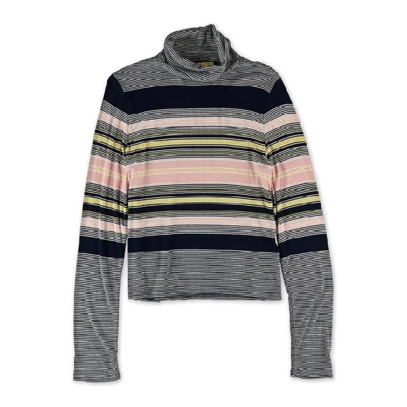 Aeropostale Womens Striped Turtleneck Pullover Sweater