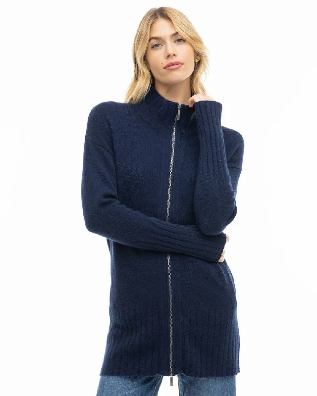 Cashmere Zip Up Cardigan