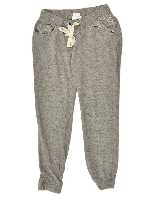 CHAMPION Womens Tracksuit Trousers Joggers UK 8 Small Grey Cotton