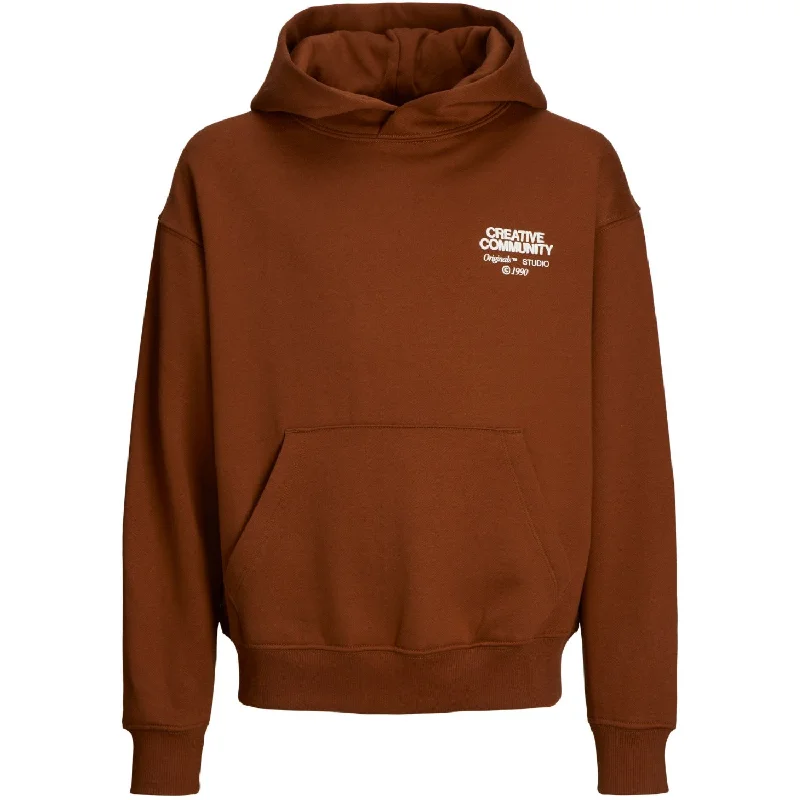 Jack & Jones Junior Brandy Brown Ornoho Back Graphic Sweat Hoodie