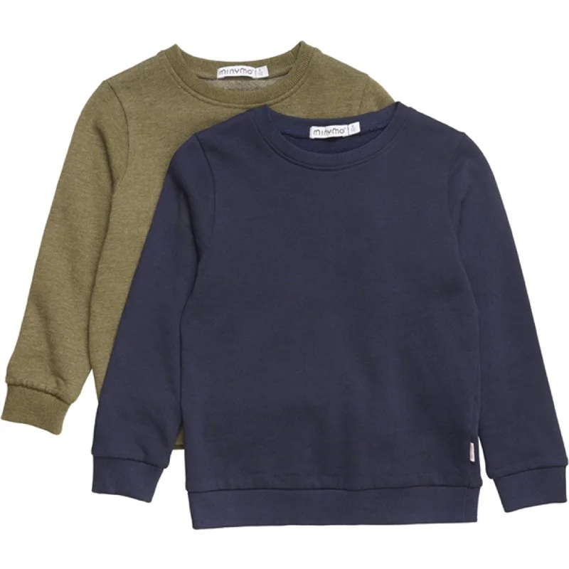 Minymo Dark Olive Sweatshirt 2-pack NOOS