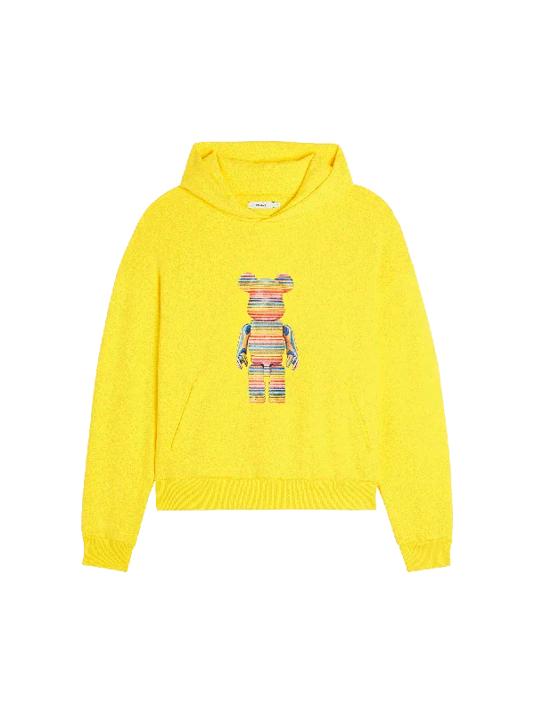 Pangaia x Haroshi BE@RBRICK™ Recycled Cotton Hoodie—saffron yellow