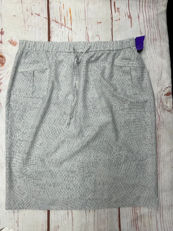 Skirt Midi By Calvin Klein In Grey, Size: Xl