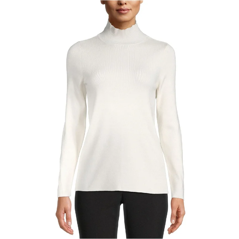 Anne Klein Womens Solid Pullover Sweater, Off-White, X-Large