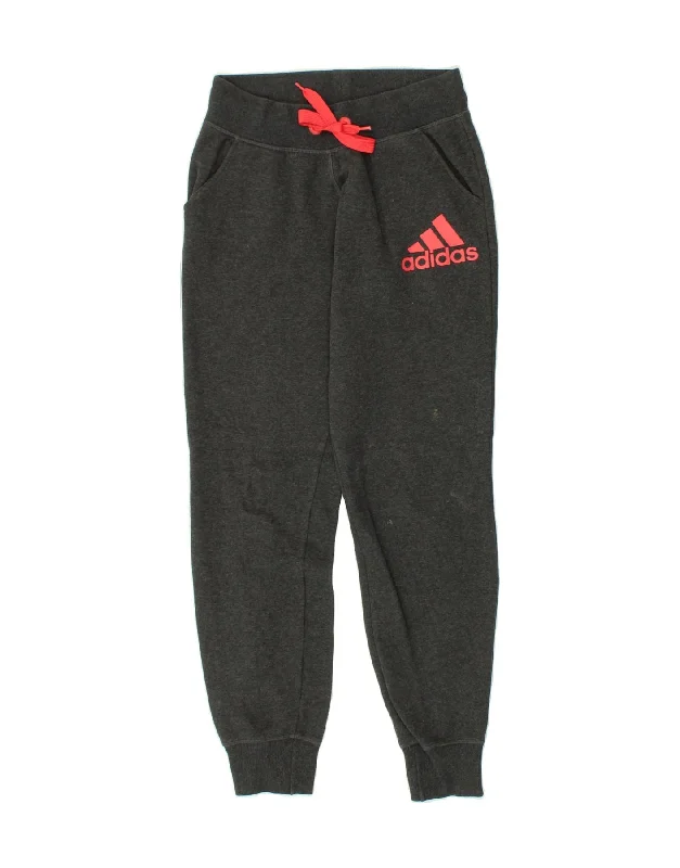 ADIDAS Womens Graphic Tracksuit Trousers Joggers UK 4/6 XS  Grey Cotton