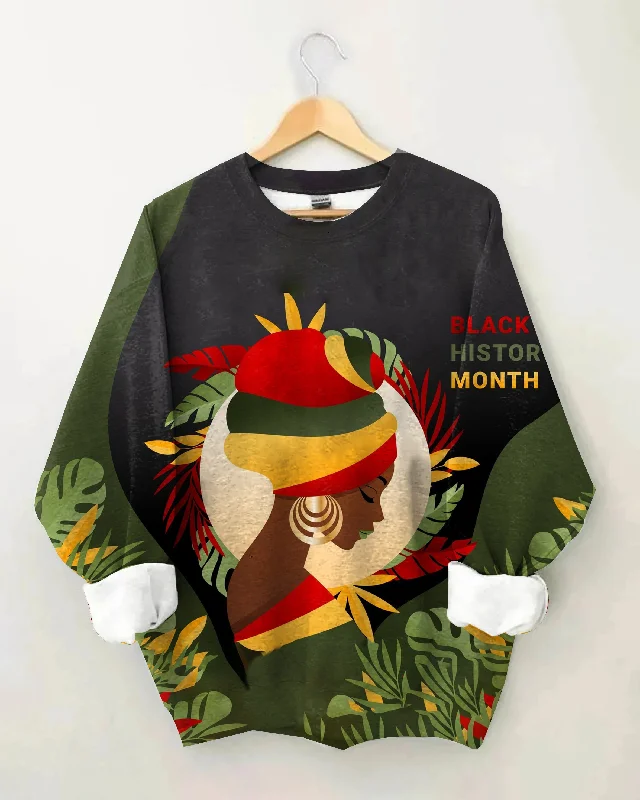 Hijab Women Black History Month Long Sleeve Sweatshirt