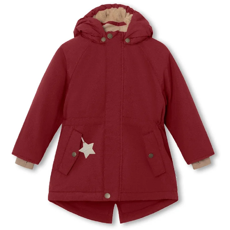 Mini A ture Red merlot Vikania Fleece Winter Jacket