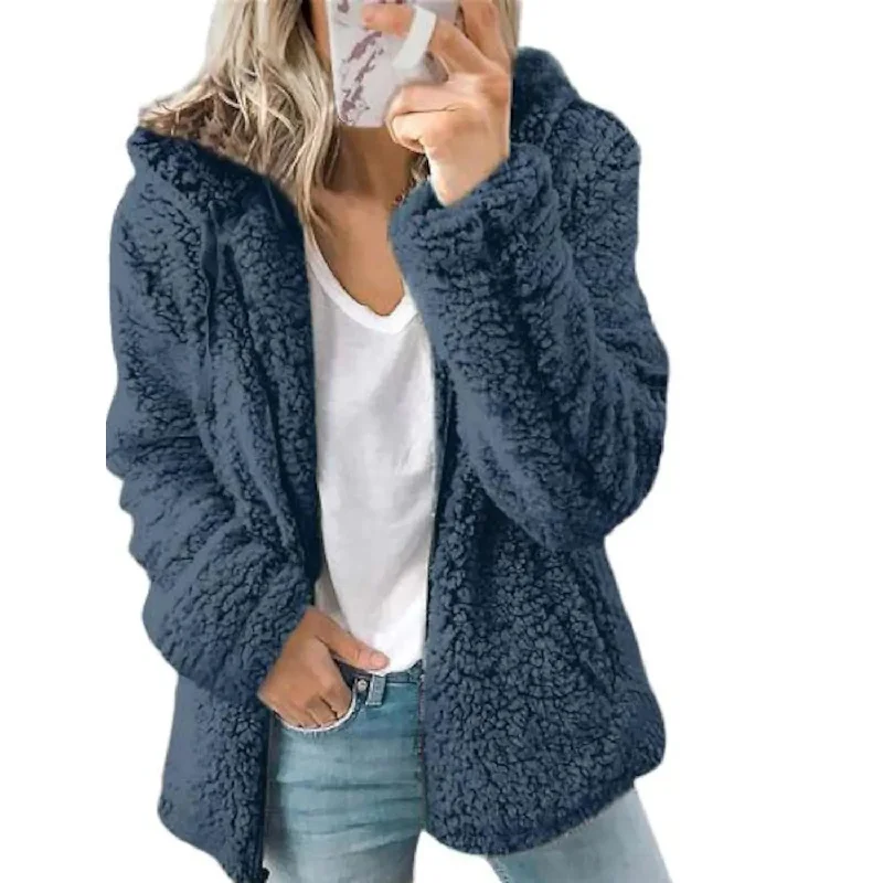 Women's Plus Size Hoodie Coat Long Sleeve